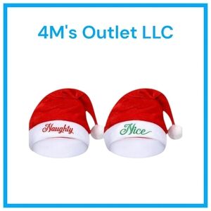 Red Naughty and Nice Santa Hats 10 Per Package